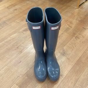 Gray/Blue Tall Hunter Rainboots size 9